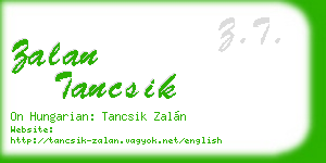 zalan tancsik business card
